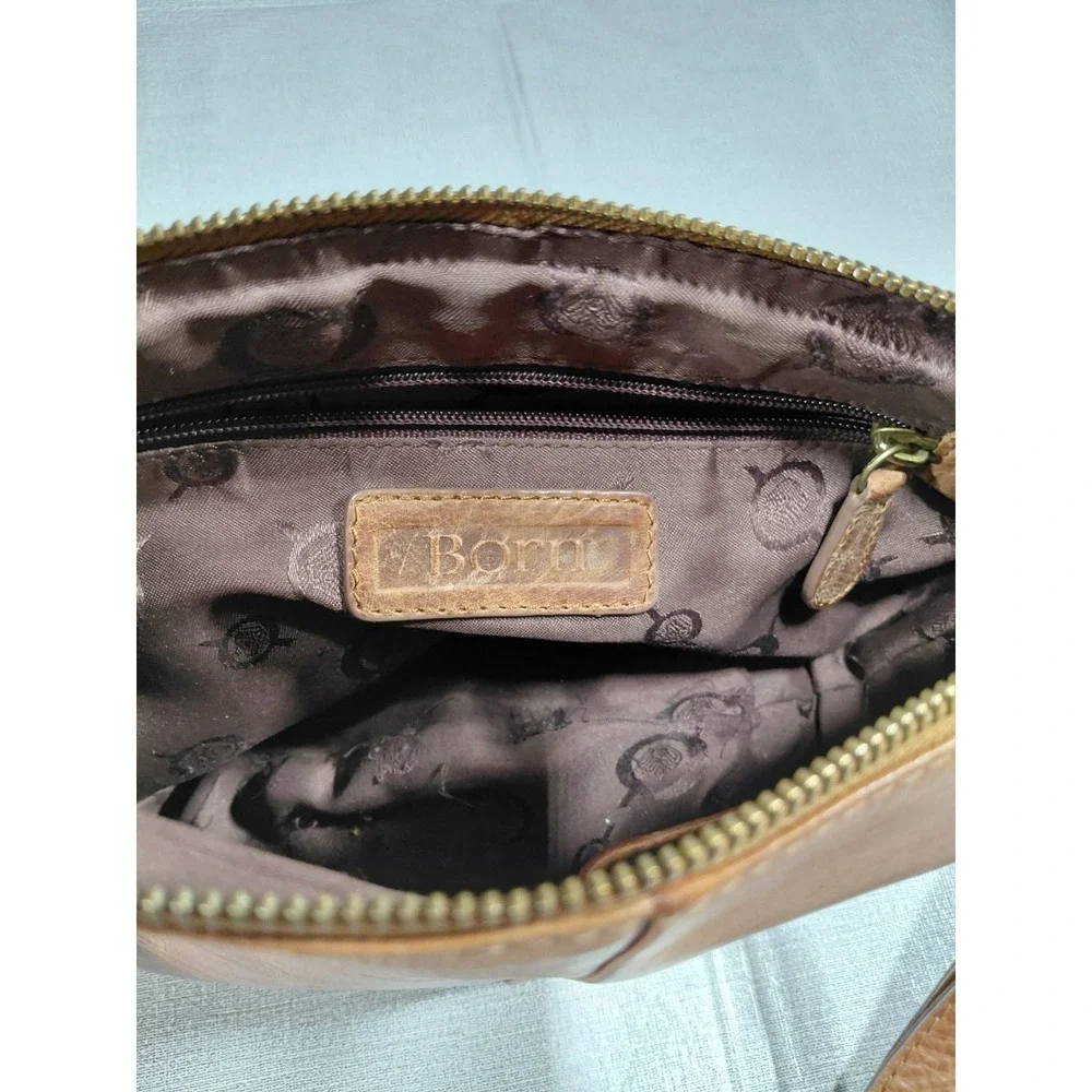 Born Hobo Shoulder Bag Brown Adjustable Strap Lace Up Sides
